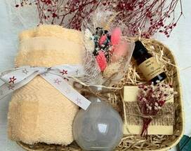 Milla "Cute" Gift Basket - Handmade Olive Oil Soap - Naturell Gift Set